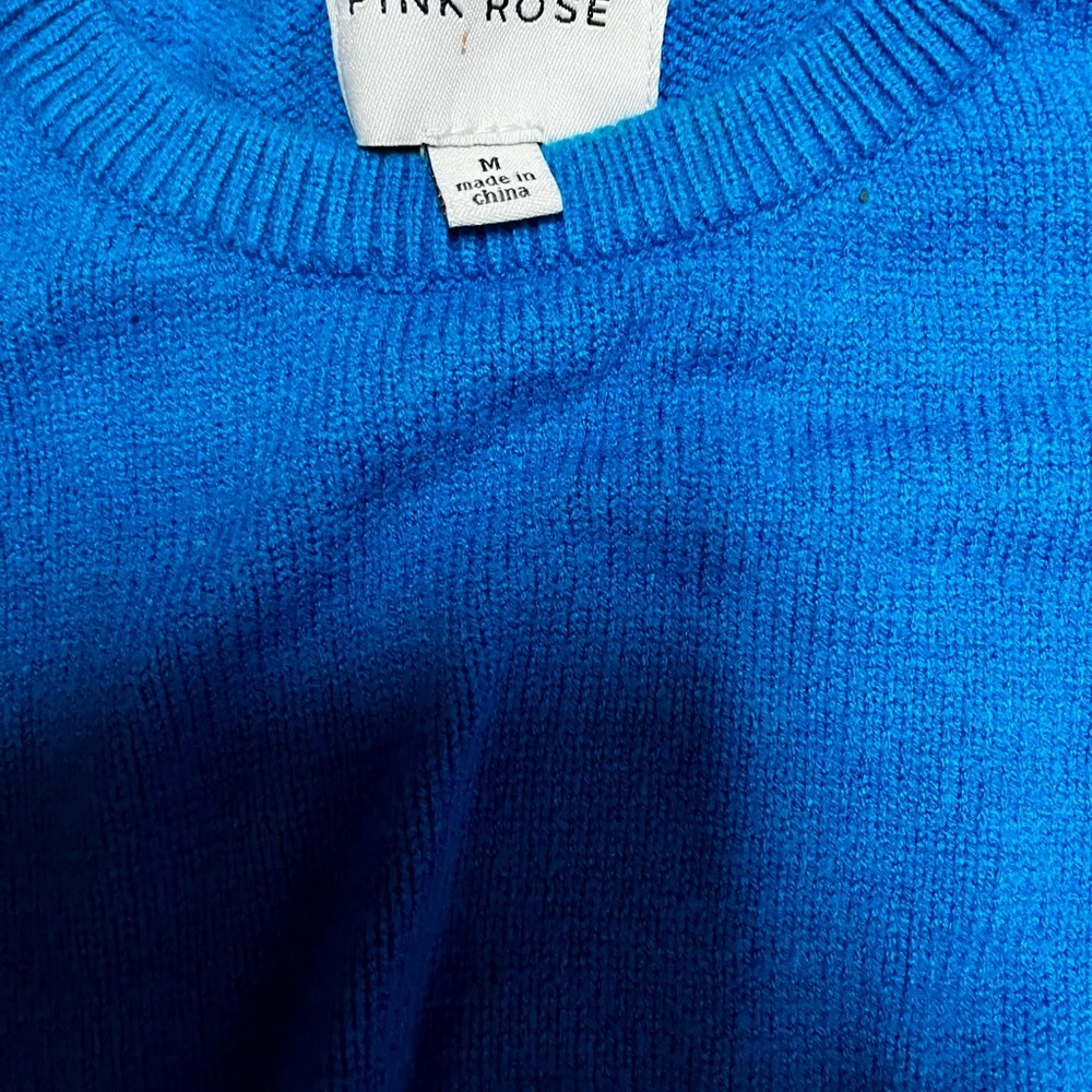 Pink Rose Vibrant Blue Knit Top and Pink Rose Pink Wrap Top